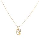 22ct Yellow Gold Swirl Pendant and Chain 18"