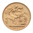 1894 Victoria Old Head UK Full Sovereign Coin