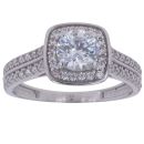 9ct White Gold Cubic Zirconia Cluster Ring