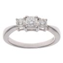 9ct White Gold 0.50ct Brilliant Cut Diamond Trilogy Ring