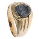 9ct Yellow Gold Hematite Centurion Signet Ring