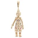 9ct Yellow Gold Multi Gemstone Clown Pendant