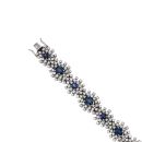 18ct White Gold Vintage Sapphire And Diamond Bracelet 7.5"