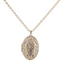 9ct Yellow Gold Patterned Locket And Chain 18"