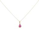 18ct Yellow Gold 0.05ct Diamond And Ruby Pendant And Chain 18"