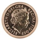 2001 Elizabeth II Fourth Head UK Half Sovereign Coin