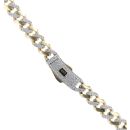 14ct Yellow Gold Monaco Curb Alternate Cubic Zirconia Pave Lock Chain 20"