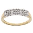 18ct Yellow Gold 0.25ct Brilliant And Baguette Cut Diamond Fancy Ring