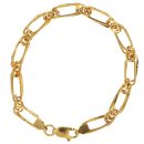 22ct Yellow Gold Duo Paperclip Fancy Bracelet 7"