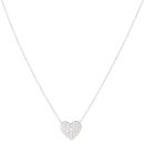 18ct White Gold 0.30ct Brilliant Cut Diamond Heart Pendant and Chain 18"