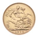 1902 Edward VII Large Head UK Full Sovereign Coin