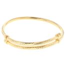 22ct Yellow Gold Child's Patterned Slash Cut Bangle