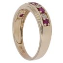 9ct Yellow Gold 0.05ct Brilliant Cut Diamond and Ruby Fancy Ring