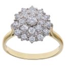 18ct Yellow Gold 1.00ct Brilliant Cut Diamond Cluster Ring