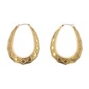 9ct Yellow Gold Diamond Cut Creole Earrings