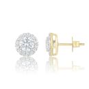 9ct Yellow Gold 1.50ct Lab Grown Diamond Stud Halo Earrings G VS