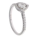18ct White Gold 0.38ct Pear And Brilliant Cut Diamond Cluster Ring