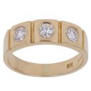 18ct Yellow Gold 0.75ct Diamond Trilogy Signet Ring