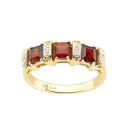 9ct Yellow Gold Garnet & Diamond Eternity Ring