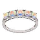 9ct White Gold Cubic Zirconia and Coated Topaz Five Stone Ring