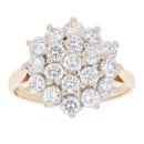 9ct Yellow Gold Cubic Zirconia Cluster Ring