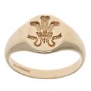 9ct Yellow Gold Welsh Feathers Signet Ring