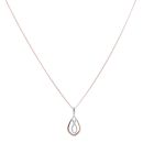 9ct White and Rose Gold 0.05ct Diamond Infinity Pendant and Chain 18"