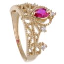 14ct Yellow Gold Cubic Zirconia Tiara Ring