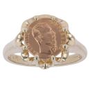 9ct Yellow Gold St George 1865 Imperio Mexicano Ring
