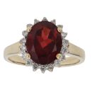 9ct Yellow Gold 0.20ct Brilliant Cut Diamond and Garnet Cluster Ring