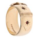 9ct Yellow Gold Garnet Buckle Ring