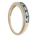 9ct Yellow Gold Blue Topaz Half Eternity Ring