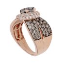 14ct Rose Gold 1.50ct Brilliant Cut Brown and Colourless Diamond Buckle Ring