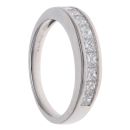 18ct White Gold 1.00ct Princess Cut Diamond Half Eternity Ring