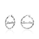 Silver Personalised Nameplate Creole Earrings