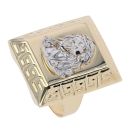 14ct Yellow Gold & White Gold Jesus Signet Ring
