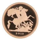 2013 Elizabeth II Fourth Portrait UK Quarter Sovereign Coin