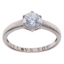 9ct White Gold Cubic Zirconia Solitaire Ring