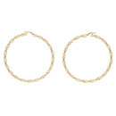 9ct Yellow Gold Large Greek Key Twist Hoop Earrings