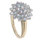 9ct Yellow Gold Aquamarine Cluster Ring