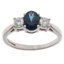 18ct White Gold 0.35ct Diamond and Sapphire Ring