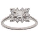 18ct White Gold 0.70ct Baguette and Brilliant Cut Diamond Cluster Ring