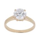 9ct Yellow Gold Cubic Zirconia Solitaire Ring