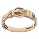 9ct Yellow Gold Patterned Twist Buckle Ring