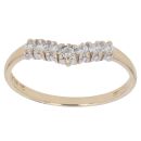 14ct Yellow Gold Cubic Zirconia Wishbone Ring