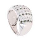 9ct White Gold 0.30ct Brilliant Cut Green And White Diamond Ring
