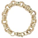 9ct Yellow Gold Patterned and Plain Belcher Bracelet 8"