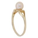 9ct Yellow Gold Pearl Heart Single Stone Ring