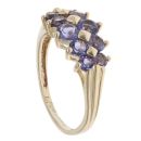 9ct Yellow Gold Two Row Tanzanite Ring