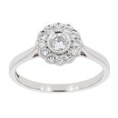 18ct White Gold Certificated Diamond Cluster Ring